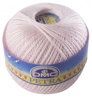 DMC Petra nr. 8 Hæklegarn Unicolor 54461 Sart Rosa